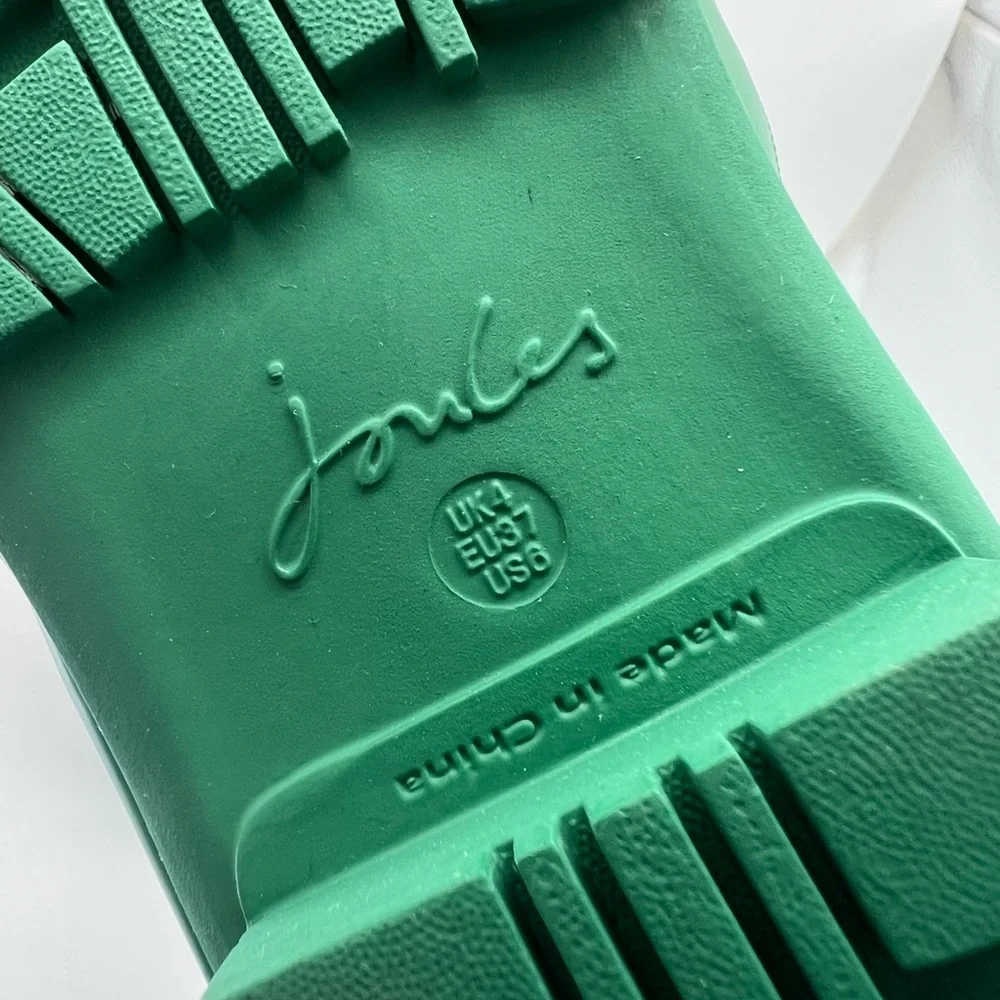 Joules Women's KELLY Neoprene Waterproof Welly Rain Boots Sz EU 37 US 6 Green - Picture 8 of 12
